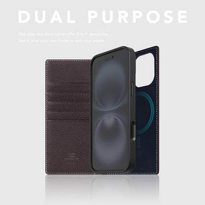 SLG D8 Full Grain Leather Wallet Case for iPhone 16 - [2-in-1] Handcrafted Detachable Diary Style with Magnetic MagSafe Back Cover, Gift Box Included (Brown Cream) - color: [D8 Full Grain] Brown Cream, size: iPhone 16