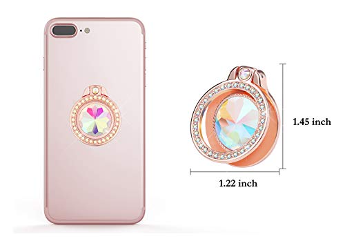 Glitter Bling Bling Phone Ring Holder, Sparkle Phone Ring Artificial Diamond Stand, Rhinestone Cell Phone Finger Ring for Phones,Pad(Rose Gold) - color: Rose Glod