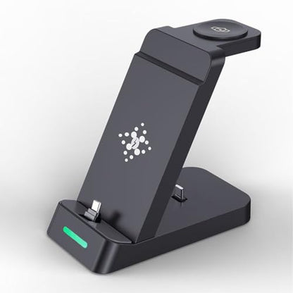 3 in 1 Fast Charging Station for Samsung Galaxy Phones Watch Earbuds Charger, Fast Android Charger Stand Dock for Samsung Galaxy S25/S24/S23/S22/21/20/Note20/10 Galaxy Watch Ultra 8/7/6/5/4 (Black) - color: Black