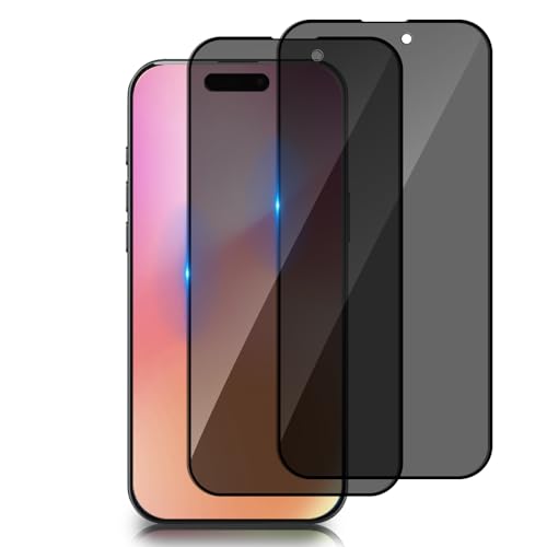 2 Pack Privacy Screen Protector for iphone 17, Tempered Glass Film full Coverage Anti Scratch, Anti-Spy, 9H Hardness, Bubble Free for iphone 17 Privacy Screen Protector - size: iphone 17