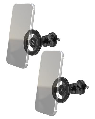 Scosche MagSafe Car Mount Vent, Phone Holders for Your Car with Strong Magnetic Hold and Secure Twist-Lock Vent Clip, Rotatable Car Phone Holder for iPhone 17 16 15 14, Includes Magnetic Ring, 2-Pack - size: 2 Pack