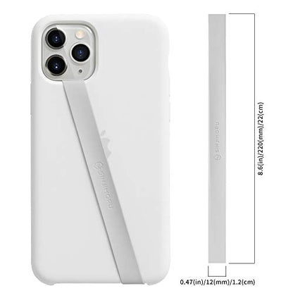 Sinjimoru Stretchable Silicone Phone Strap, Elastic Finger Grip, Grey - color: Grey