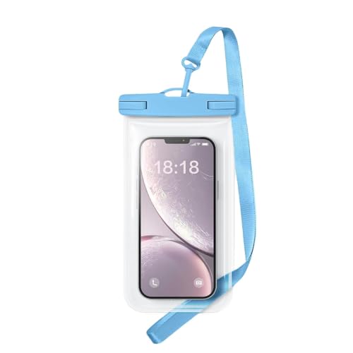 Waterproof Phone Pouch Compatible for iPhone 7in - 1 Sea Blue | IPX8 Waterproof Case, Beach Travel Must Haves, Beach Essential, Dry Bag, 1 Pack, for iPhone 17/16/15/14/13/12 Pro Max - color: B4-Sea Blue