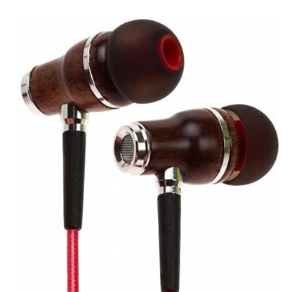 Symphonized Wired Earbuds with Microphone – Noise Isolation Ear Buds with Mic, in Ear Headphones Wire for Computer & Phone, Earphones 3.5 mm Jack - color: Nylon Red, style: 3.5mm Aux