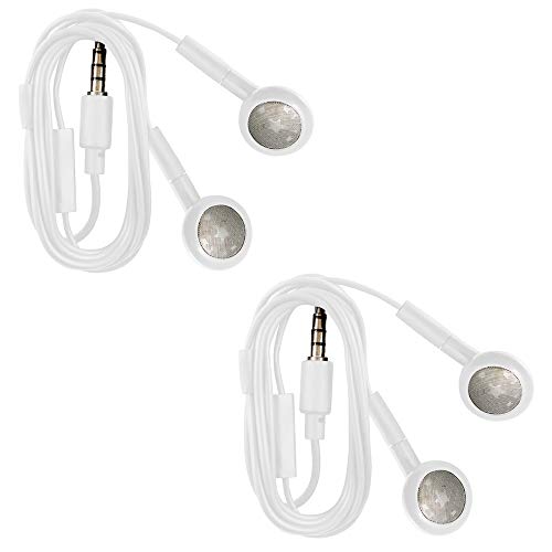 Fenzer 2 Pack Wired iPhone Earbuds/Headphones with 3.5mm Earphones with Microphone Volume Control Compatible for iPhone, iPad, iPod, Computer, MP3/4, Android Most 3.5mm Audio Devices White