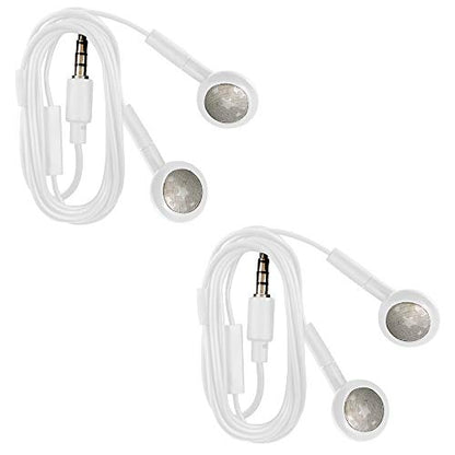 Fenzer 2 Pack Wired iPhone Earbuds/Headphones with 3.5mm Earphones with Microphone Volume Control Compatible for iPhone, iPad, iPod, Computer, MP3/4, Android Most 3.5mm Audio Devices White
