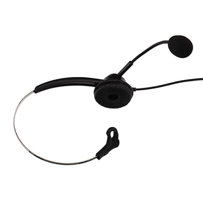 H360-3.5VA Single Sided Headset, Corded Monaural Headset with Noise Canceling Mic, Volume Adjustment and 4 x 3.5mm Elbow Plugs for Call Centers, Office and Home Use