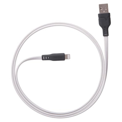 Ventev USB-A to Apple Lightning High-Speed Tangle-Free Flat Cable for iPhone 1-14, AirPods, iPads and More Devices (3 Foot, White) - size: 3 feet