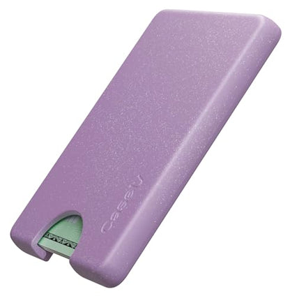 Casely MagWallet | Lavender Waves | Purple Shimmer | Slim Wallet Card Holder | Compatible with MagSafe | Soft-Touch Hard Silicone | Holds Up to 3 Cards - color: Lavender Waves | Purple Shimmer