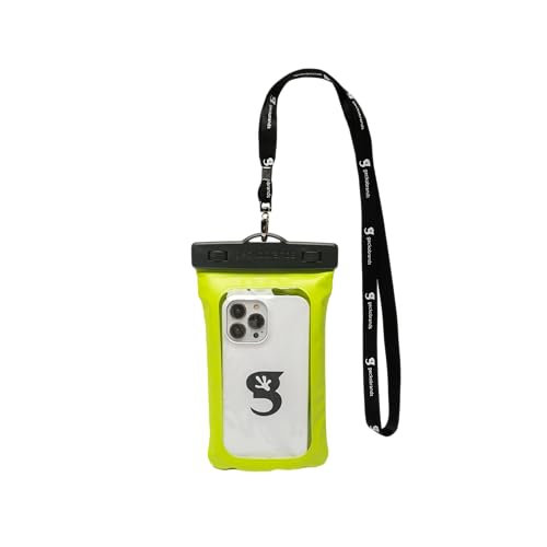 geckobrands Float Phone Dry Bag - Waterproof & Floating Phone Pouch – Fits Most iPhone and Samsung Galaxy Models - color: Neon Green