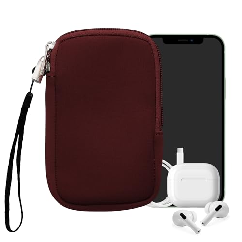 kwmobile Universal Phone Pouch Size M - 5.5" - Neoprene Smartphone Pouch with Zip - Water-Repellent Mobile Phone Case - Sleeve in Berry - color: berry, size: M - 5.5"