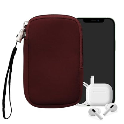 kwmobile Universal Phone Pouch Size M - 5.5" - Neoprene Smartphone Pouch with Zip - Water-Repellent Mobile Phone Case - Sleeve in Berry - color: berry, size: M - 5.5"