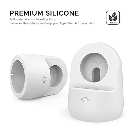 AhaStyle iWatch Stand Silicone Charging Dock Holder for Apple Watch Series - color: White