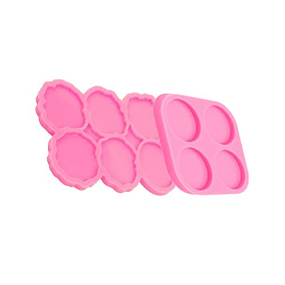 2PC Resin Mould for Badge Reel 1.7in Epoxy Silicone Irregular Circle Molds and Round Molds for Phone Stand Grip Top, DIY Craft Casting Art (YMDY0533+DY1627) - color: YMDY0533+DY1627