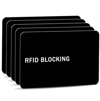 5 Pack RFID Blocking Card Contactless NFC Credit Card ID Protection Safe Bank Card Passport Entire Wallet Purse Shield Protector Blocker Guard (Pack of 5, Black) - color: Black/5 cards
