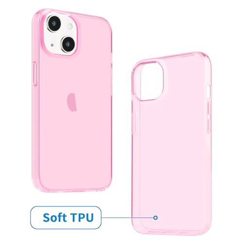 JJGoo Compatible with iPhone 12 Case & 12 Pro Case Clear Soft Transparent Shockproof Protective Slim Thin Bumper Phone Cover for 12 and 12 Pro - 6.1 inch, Clear Pink - color: Pink