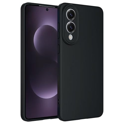 TENOC Phone Case for Samsung Galaxy S25 Edge, Black Case Anti-Fingerprint Protective Bumper Matte Cover - color: Black, size: S25 Edge