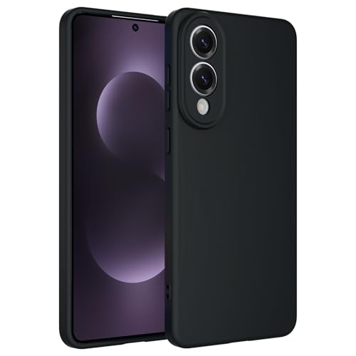 TENOC Phone Case for Samsung Galaxy S25 Edge, Black Case Anti-Fingerprint Protective Bumper Matte Cover - color: Black, size: S25 Edge
