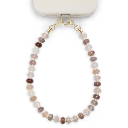 POSADINA Natural Stone Phone Charm, Beaded Healing Phone Wrist Strap, Handmade Cellphone Chain Lanyard with Tether Tab - color: Charoite