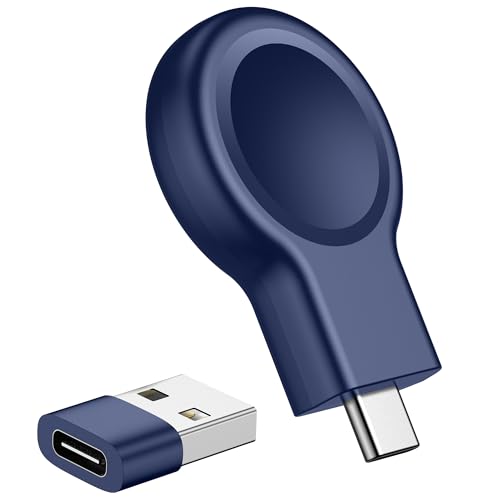 for Apple Watch Charger, Dual-Port Magnetic Portable iWatch Charger - color: B-Sea Blue