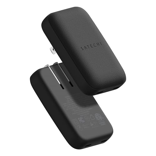 Satechi OntheGo 67W GaN Wall Charger, PD 3.0 + PPS, Dual USB-C Ports, Black - color: Black