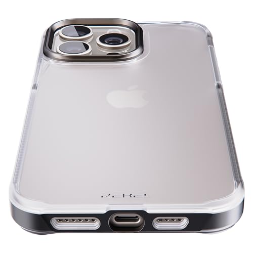 REBEL Clear Case for iPhone 15 Pro Max [Frosted Series Gen-5] Translucent Matte Texture, Grippy Sides, Non-Yellowing, Protective Shockproof Bumpers, Metal Lens & Buttons, 6.7 Inch Phone 2023 - color: Frosted Black, No MagSafe, size: iPhone 15 Pro Max