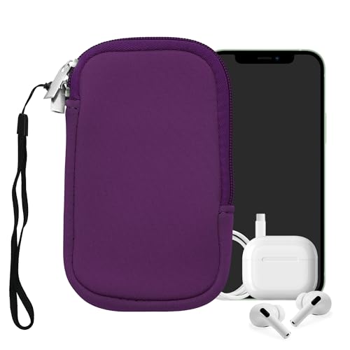 kwmobile Universal Phone Pouch Size L - 6.5" - Neoprene Smartphone Pouch with Zip - Water-Repellent Mobile Phone Case - Sleeve in Violet - color: violet, size: L - 6.5"