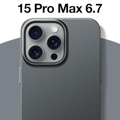 TORRAS Magnetic Slim-Fit for iPhone 15 Pro Max Case, Ultra-Thin 15 ProMax Phone Case Compatible with MagSafe, Lightweight Anti-Scratch Matte Hard iPhone 15 ProMax Case 6.7 inch OriginFit, Grey - color: Titanium Grey