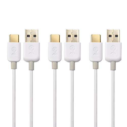 Cable Matters 3-Pack USB to USB C Charging Cable 3.3 ft with 3A Fast Charging in White for iPhone 16/15, Samsung Galaxy S23 Ultra, S23, S22 Note 20, LG G8, Google Pixel 7a, iPad Pro, Nintendo Switch - color: White, size: 3.3 Feet