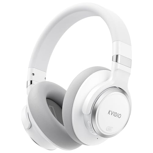 KVIDIO Hybrid Active Noise Cancelling Headphones Over Ear - color: White