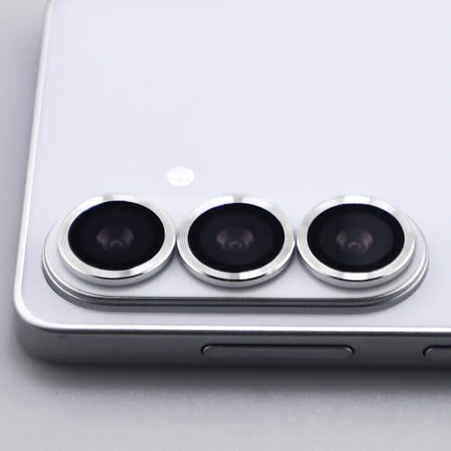 for Samsung Galaxy S26 / S26 Plus Camera Lens Protector Metal Ring Tempered Glass Lens Cover Accessories (Silver) - color: Silver