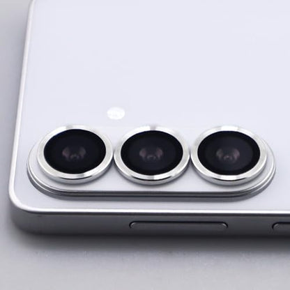 for Samsung Galaxy S26 / S26 Plus Camera Lens Protector Metal Ring Tempered Glass Lens Cover Accessories (Silver) - color: Silver
