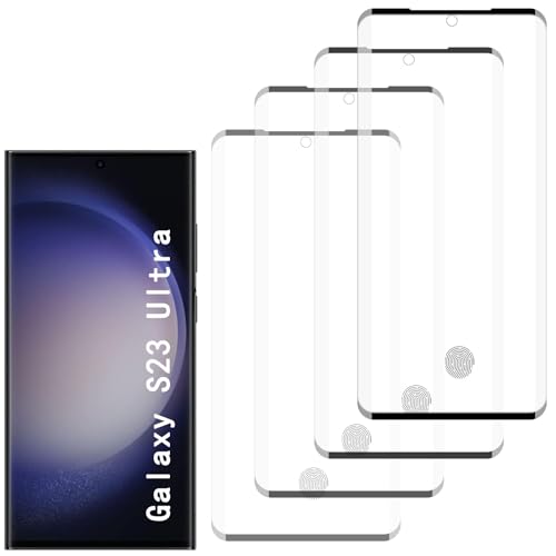 [4 Pack] Tempered Glass Screen Protector for Samsung Galaxy S23 Ultra | Tempered Glass, Scratch Resistant, Easy-Install, Bubble Free, Anti-Fingerprint