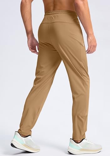 G Gradual Men's 30"/32"/34"/36" Inseam Tall Sweatpants with Zipper Pockets - color: Khaki, size: Small