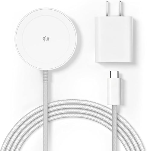 Magnetic 25W Wireless Charger, 5FT Qi2 Fast Charging Pad for MagSafe - color: White, size: S