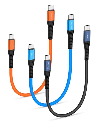 Short USB C to USB C Cable 0.5/1/1.5ft, Silicone 60W Fast Charging Cable - color: Variety Pack, size: 0.5 / 1 / 1.6 Ft.