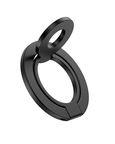Phone Ring Holder Grip with Dual-Side Magnets, Universal Magnetic Kickstand
