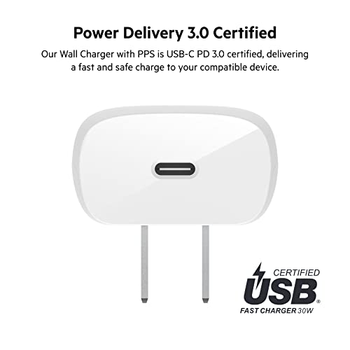 Belkin 30W Compact USB C Charger Block, USB C to C Cable Included - style: 30W + C-C Cable