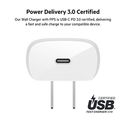 Belkin 30W Compact USB C Charger Block, USB C to C Cable Included - style: 30W + C-C Cable
