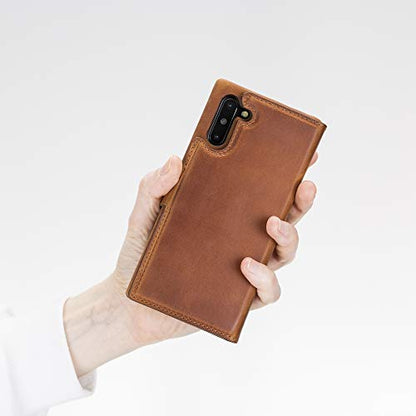 Venito Florence Leather Wallet Phone Case Compatible with Samsung Galaxy Note 1 Plus - Extra Secure with RFID Blocking - Detachable Phone Wallet (Antique Brown) - color: Antique Brown, size: Note10 Plus