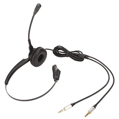 Corded Phone Headset with Noise Clation, Single Ear Headphone for Customer Service, Multimedia Hing, Use, Plug and Play with 330 Degree Rotatable Ear Plate