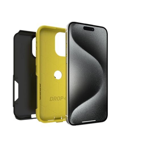 OtterBox iPhone 15 Pro Max (Only) - Commuter Series Case - Night (Black & Yellow) - Slim & Tough - Pocket-Friendly - with Port Protection - color: Black & Yellow