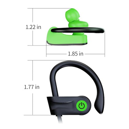 Boean Wireless Headphones Workout Headphones Bluetooth 5.3 with IPX7 Rating Workout Running Headphone with 16 Hours Bluetooth Earbuds for Man Women - color: Green
