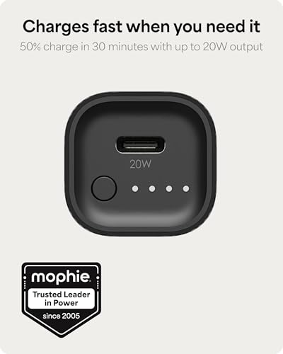 Mophie Powerstation Fast 5,000mAh Power Bank |Portable | 20W, Single-Device - size: 5,000mAh