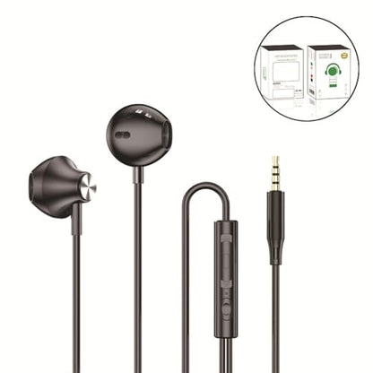 Wired in-Ear Headphones with Microphone, 3.5mm Jack Earphones - color: Black, 3.5mm Round Tip