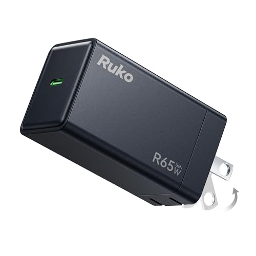 Ruko 65W USB C Charger, GaN Fast Charger, Foldable Design - size: Charger Only