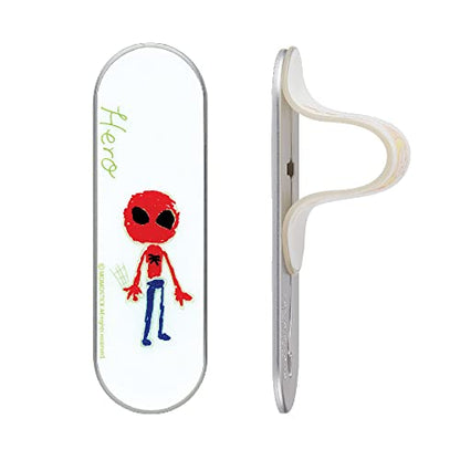 Momostick Flatstick, Cell Phone Finger Grip Strap Holder for Hand, Cell Phone Stand, New Slim Finger Loop Selfie Grip Compatible with Most Smartphones-Little Hero Boy - color: Little Hero Boy
