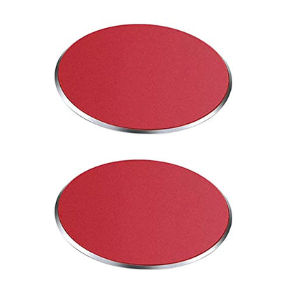 SALEX Replacement Metal Plates Set for Magnetic Car Phone Holders, Wall & Air Vent Mounts, Cases, Magnets. Kit of 2 Matte Red Round Iron Discs Without Holes. 3M Adhesive Backing. Steel Disks 2 Pack. - color: Red / 2 Pack