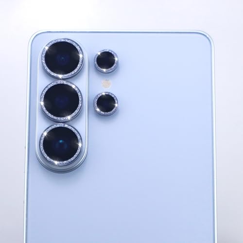 for Samsung Galaxy S26 Ultra Camera Lens Protector, Bling Glitter Metal Ring Tempered Glass Lens Cover Accessories (Sky Blue) - color: Sky Blue