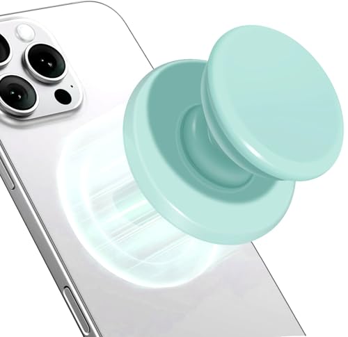 for MagSafe Phone Grip,Soft Silicone Magnetic Collapsible Cell Phone Finger Grip for iPhone 17/16/15/14/13,12 and Smartphones Tablets - Cyan - color: Cyan